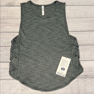 🍋Women’s Lululemon Var-City Muscle Tank Size 12 Heathered Forest Green W1AXJS🍋